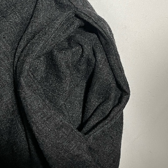 Simon Chang Linen Blend Embroidered Midi Dress With Pockets Grey Size Medium - Picture 6 of 7